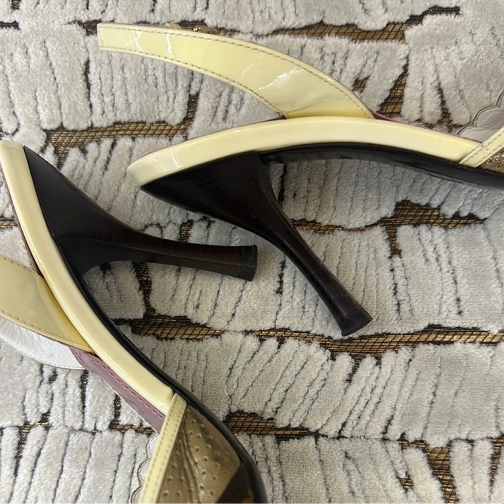 Louis Vuitton Cream and Brown High Heel Sandals - Picture 4 of 7